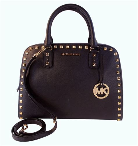 michael kors saffiano stud large satchel